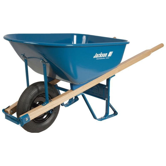 JACKSON STEEL WHEELBARROW FOR CONTRACTORS (6 CUBIC FOOT, BLUE)