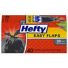 Easy Flap 40-Count 30-Gallon Black Large Trash Bag