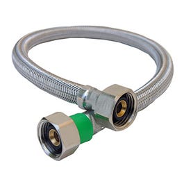 Faucet Connector, Stainless-Steel, 1/2-In. Iron Pipe Size x 1/2-In. Iron Pipe x 16-In.