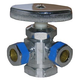 Dual Outlet Water Valve, 3-Way, 1/2 x 3/8-In.