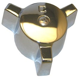 Eljer Faucet Handle, Cold, Large, Broach H, Metal, Chrome