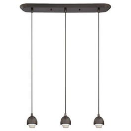 3-Light Mini Pendant Light, Adjustable, Bronze