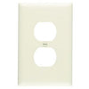 One Duplex Outlet Opening Nylone Wall Plate, One Gang, Almond