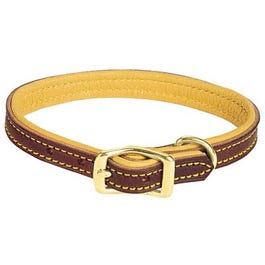 Deer Ridge Dog Collar, Leather/Deerskin, 5/8 x 13-In.