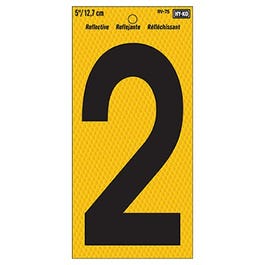 Address Number, Reflective Yellow & Black, 5-In., 