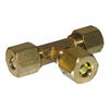 Pipe Fitting, Compression Tee, Brass, 3/8-In.