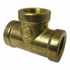 Pipe Fitting, Brass Tee, Lead-Free, 1/2-In. FPT