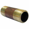 Pipe Fitting, Brass Nipple, Lead-Free, 3/4 MPT x 3-In. Long