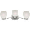 3-Light Wall Fixture, Brushed Nickel/White-Linen Glass