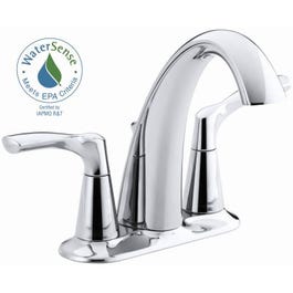 Mistos Lavatory Faucet, Double Handle, Polished Chrome