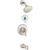 Georgeson Bath/Shower Faucet, Single Handle, With Showerhead, Brushed Nickel