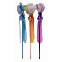 Cat Toy, Teaser Wand, Assorted Colors, 18-In.