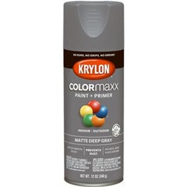 COLORmaxx Spray Paint + Primer, Matte Deep Gray, 12-oz.