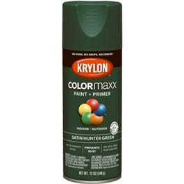 COLORmaxx Spray Paint + Primer, Satin Hunter Green, 12-oz.