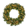 Christmas Wreath, 100 Warm White LED Lights, 30-In.