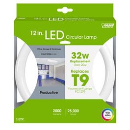 LED Circular Lamp, Cool White, 12-In., 20-Watts