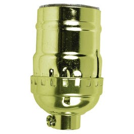 Keyless Lamp Socket, Medium Base, Brass, 660-Watt, 250-Volt