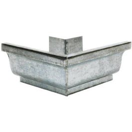 Gutter Outside Mitre, Mill Finish Galvanized Steel, 4-In.