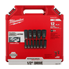 Milwaukee 12PCSHOCKWAVE Impact Duty™ 1/2 Drive SAE Deep 6 Point Socket Set