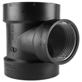 ABS/DWV Test Tee Without Cleanout Plug, Hub x Hub x FIP, 3-In.