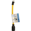 9-Inch 12/3 STW Yellow 15A-125V To 20A-125V Locking Cord Adapter