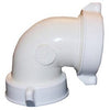 PVC Pipe Fitting, Lavatory/Kitchen Drain Elbow, 90-Degree, White, 1.5-In. OD Reverse Nut x Slip Joint