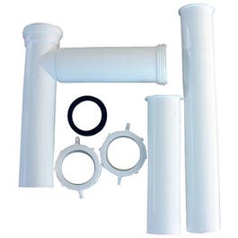 Disposal Installation Kit, Telescoping, PVC, 1.5 x 14-In.