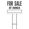 For Sale By Owner Sign, Black & White Plastic, 20 x 24-In.