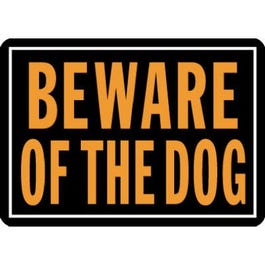 Beware Of Dog Sign, Hy-Glo Orange/Black Aluminum, 10 x 14-In.