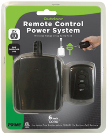 2-OUTLET BLACK REMOTE W/PTAIL