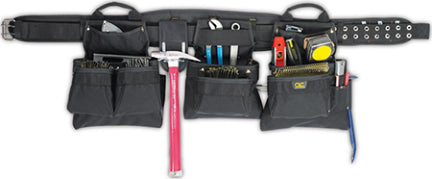 TOOL BELT 18 POCKET 5 PIECE COMBO BLACK