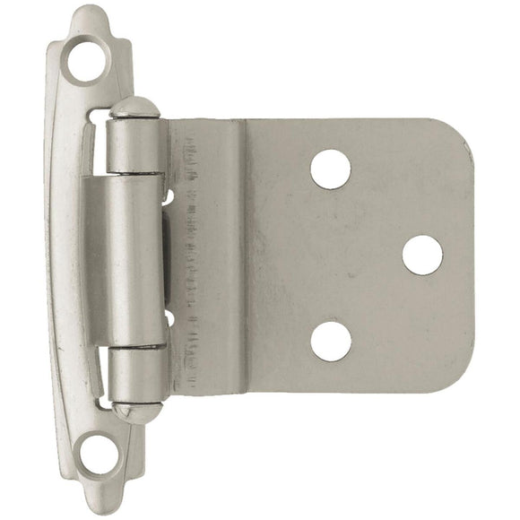 Liberty Matte Nickel 3/8 In. Self-Closing Inset Hinge, (2-Pack)