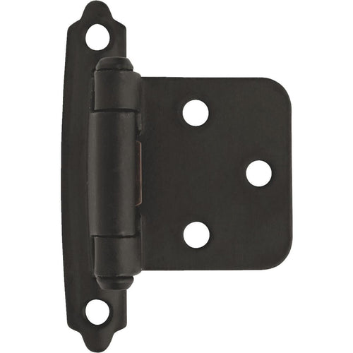 Amerock Functional Hardware Flat Black Self-Closing Face Mount Variable Overlay Hinge (2 Pack)