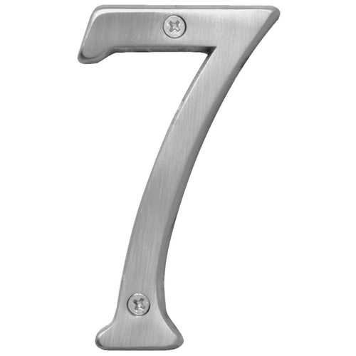 Hy-Ko Prestige Series 4 In. Satin Nickel House Number Seven