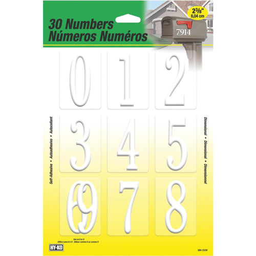 Hy-Ko 2.375 In. White Adhesive Number Set