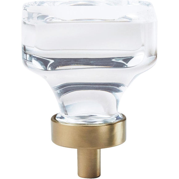 Amerock Glacio In. Clear/Golden Champagne Cabinet Knob