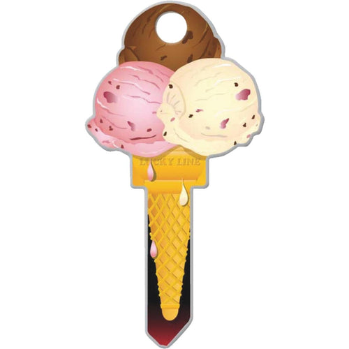 Lucky Line Ice Cream Design Decorative House Key, SC1