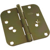 4 In. x 5/8 In. Radius Brass Tone Security Door Hinge