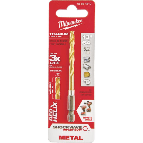 Milwaukee Shockwave Impact Duty 13/64 In. Titanium Hex Shank Drill Bit