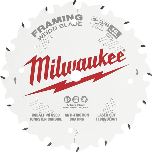 Milwaukee 5-3/8 In. 16-Tooth Framing Circular Saw Blade