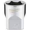 Milwaukee 3/8 In. Drive 17 mm 6-Point Shallow Metric Socket with FOUR FLAT Sides