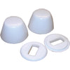 Lasco Round White Plastic Snap-On Toilet Bolt Caps (2 Ct.)