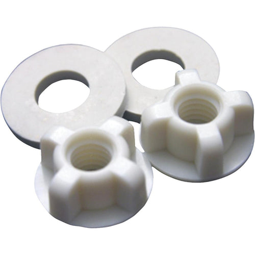 Lasco 3/8 White Plastic Toilet Seat Bolt, Includes Nuts and Washers