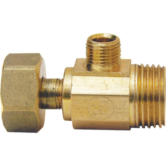 Lasco 1/2 In. IP Inlet x 1/2 In. IP Outlet x 1/4 In. C Outlet Brass Extender Tee