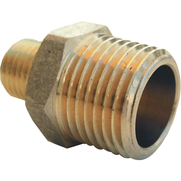 Lasco 1/2 In. MPT x 1/4 In. MPT Brass Hex Nipple