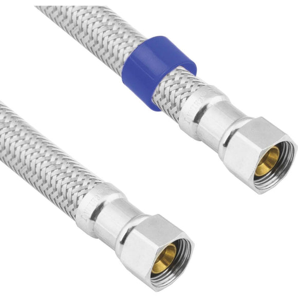 Lasco 3/8 In.C x 3/8 In.C x 12 In.L Braided Stainless Steel Flex Line Appliance Water Connector