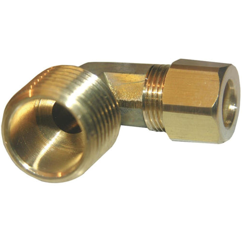 Lasco 3/8 In. C x 3/8 In. MPT 90 deg Compression Brass Elbow