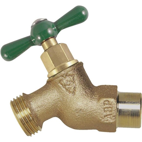 Arrowhead Brass 1/2 In. or 3/4 In. Copper Sweat x 3/4 In. Male Hose Thread No-Kink Hose Bibb