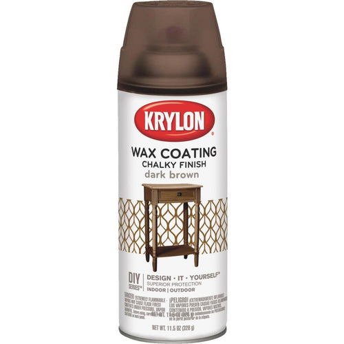 Krylon CHALKY FINISH 11.5 Oz. Subtle Wax Coating Spray Paint, Dark Brown