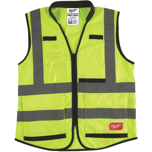 Milwaukee ANSI Class 2 Hi Vis Yellow Performance Safety Vest 2XL/3XL